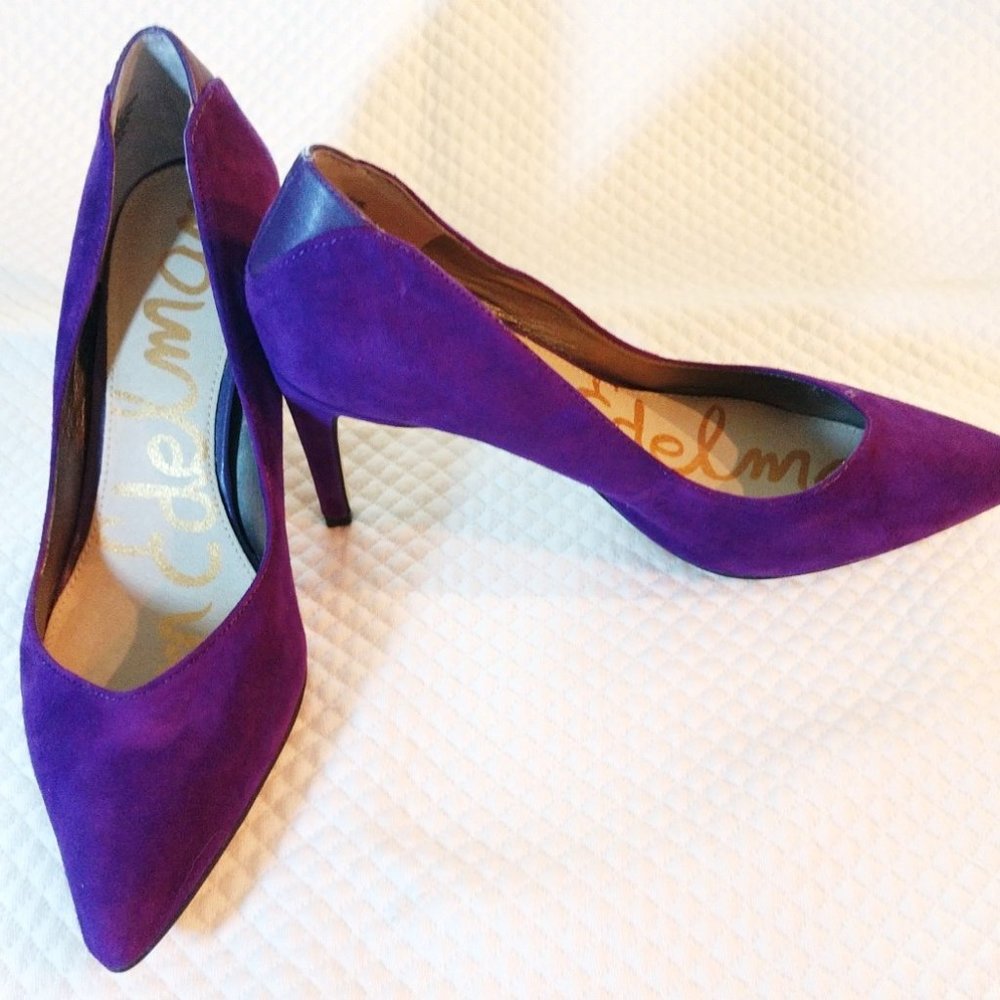 Sam Edelman Purple Suede and Leather Pumps